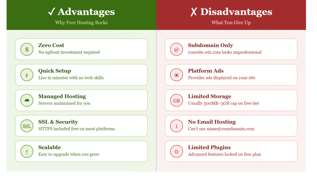 Advantages and Disadvantages of Free Website Hosting