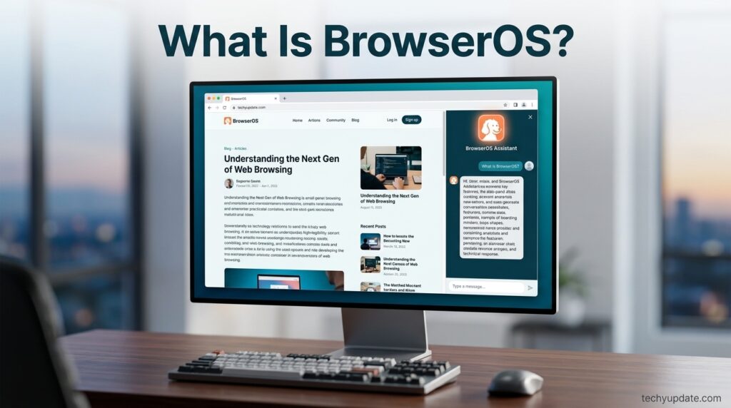 BrowserOS AI agent side-panel inside a Chromium browser window.