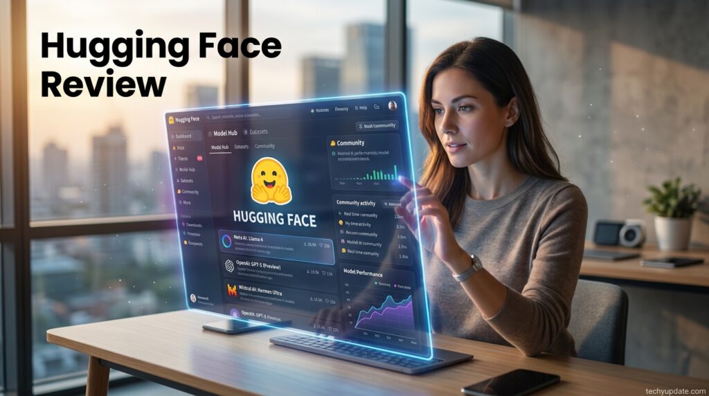 Hugging Face homepage showing the AI model hub in 2026