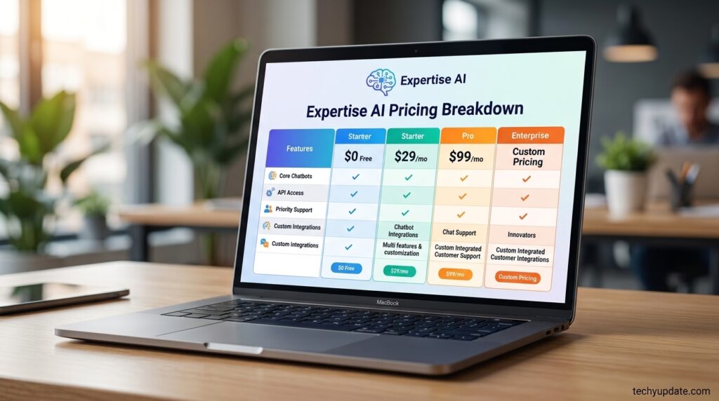 Expertise AI pricing plans comparison for ChatSimple review