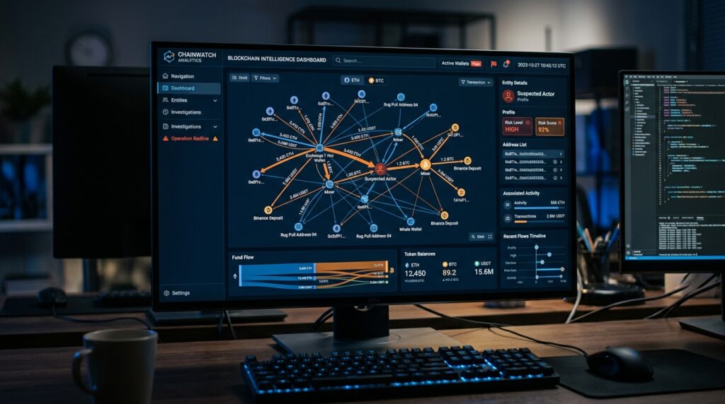 What Is Arkham? Crypto Data, Features, and Best Uses Blockchain intelligence dashboard showing connected wallets and fund flows.