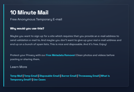 10minutemail