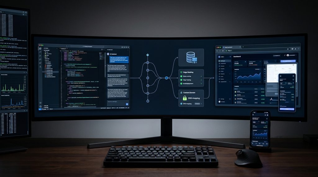 AI-built web application being prepared for deployment with Bolt.new